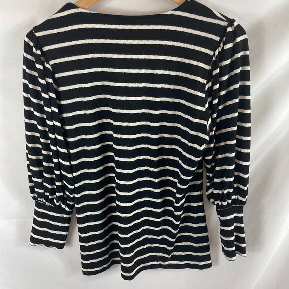 Vince Camuto Puff Shoulder Knit Stripe Top Size medium - Picture 6 of 6